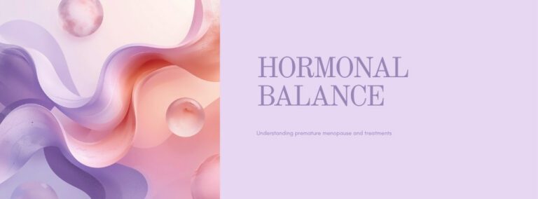 조기폐경 초기 호르몬 치료와 생활습관 교정을 상징하는 호르몬 균형 개념 이미지 Hormonal balance concept for premature menopause and early hormone therapy treatment