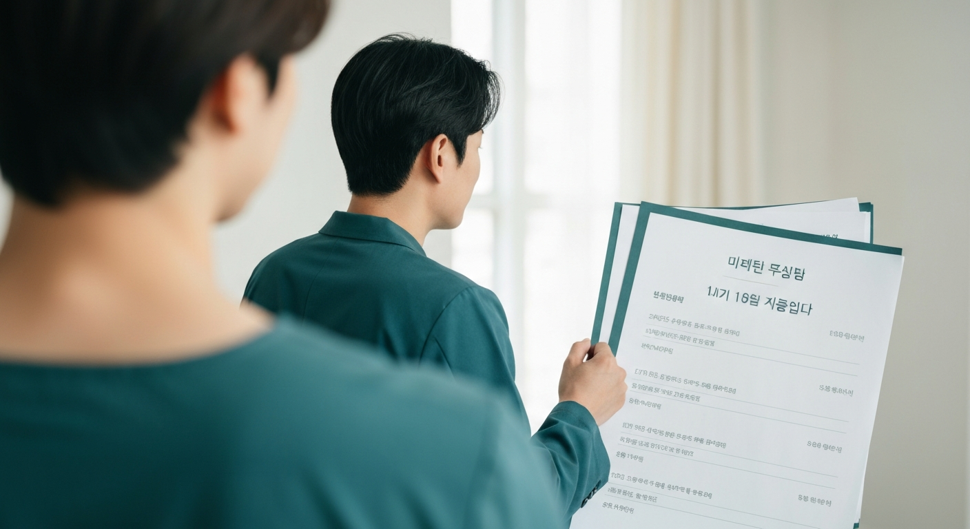 고령 임신 — 치료 계획서를 함께 검토하는 상담 장면